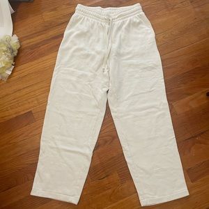 H&M cream straight leg sweatpants